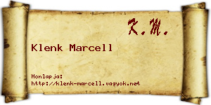 Klenk Marcell névjegykártya